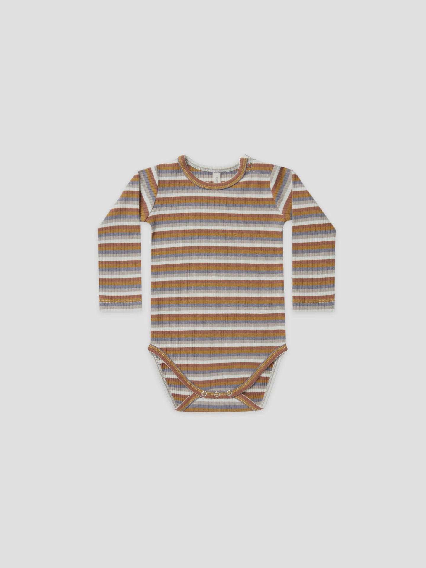 Quincy Mae - Organic Ribbed Longsleeve Bodysuit - Multi-Stripe