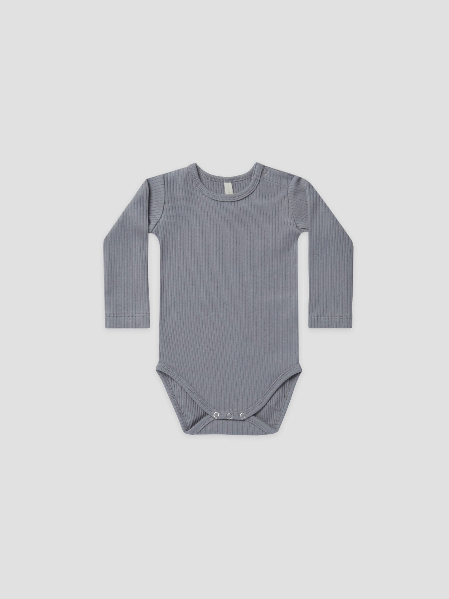 Quincy Mae - Organic Ribbed L/S Bodysuit - Washed Indigo