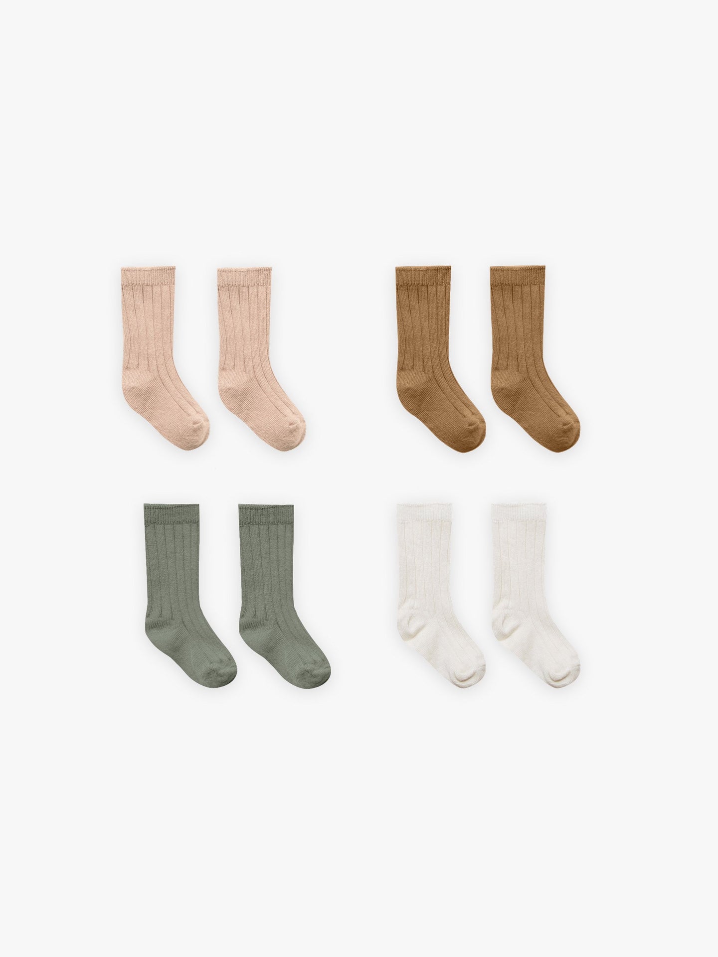 Quincy Mae - Socks Set - Ivory/Basil/Petal/Walnut