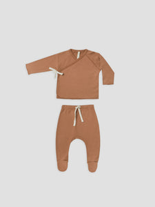 Quincy Mae - Organic Wrap Top + Pant Set - Amber