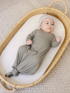 Quincy Mae - Organic Knotted Baby Gown - Fern