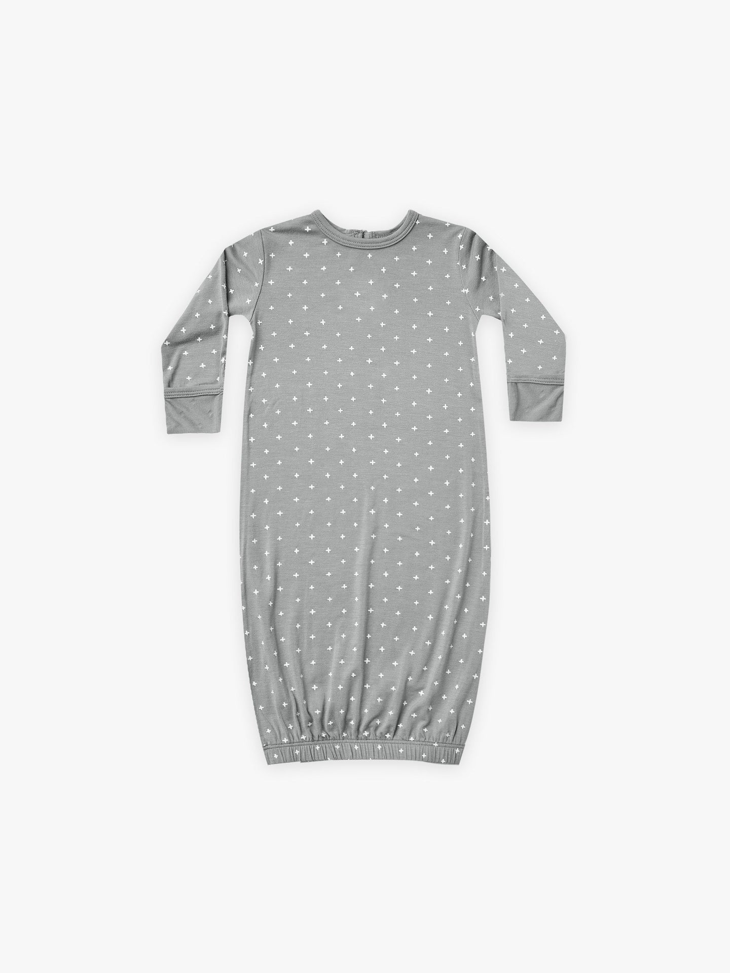Quincy Mae - Criss Cross Bamboo Baby Gown - Dusty-Blue