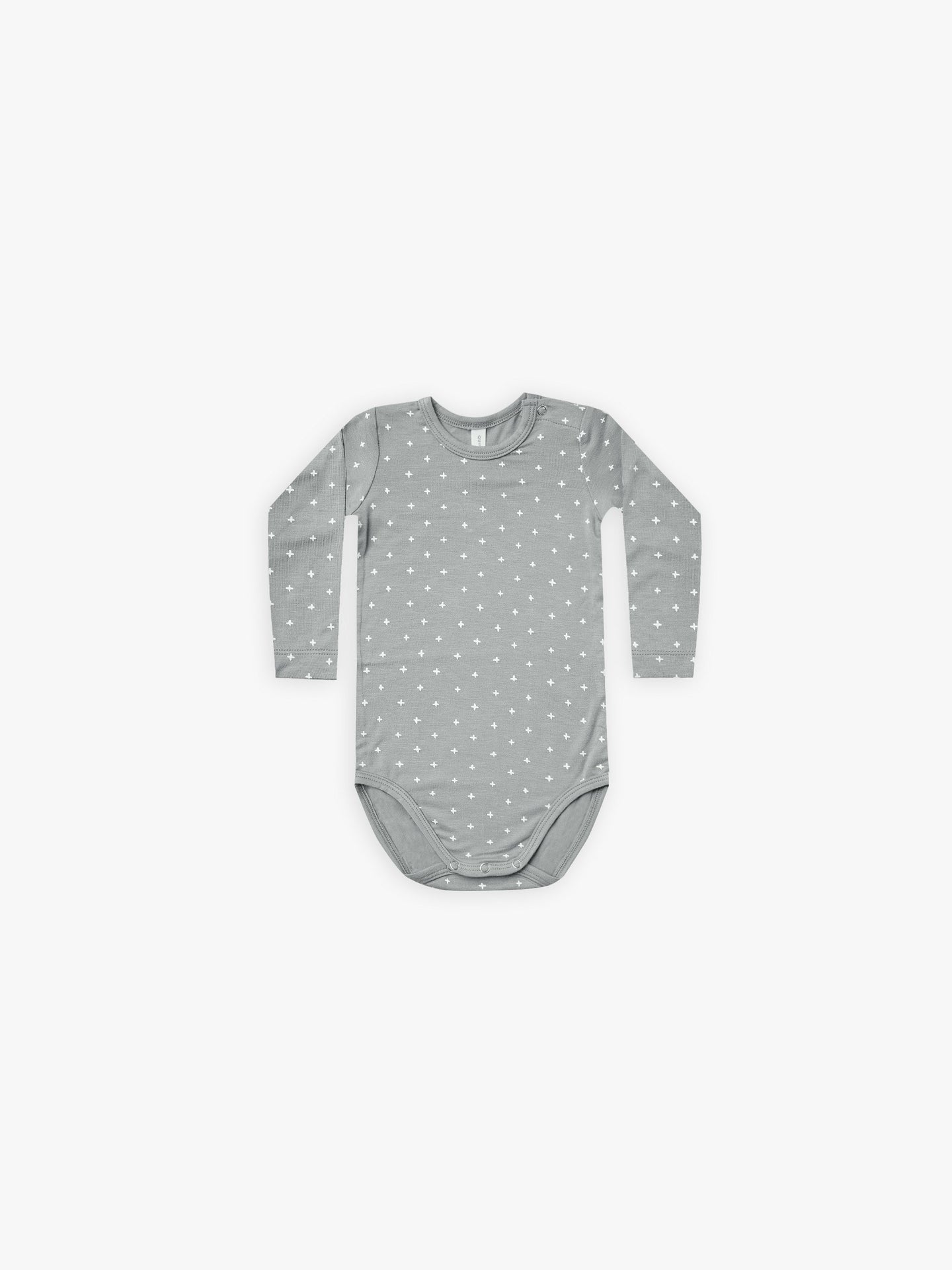 Quincy Mae - Criss Cross Bamboo Longsleeve Bodysuit - Dusty-Blue