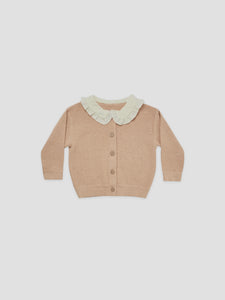 Quincy Mae - Organic Ruffle Collar Cardigan - Blush