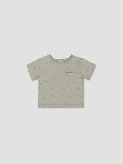 Quincy Mae - Boxy Pocket Tee - Airplanes