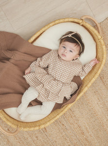Quincy Mae - Organic Rosie Romper - Cocoa Gingham