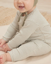 Load image into Gallery viewer, Organic Ribbed Baby Jumpsuit - Fern Stripe