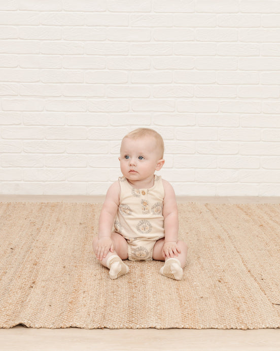 Quincy Mae - Organic Sleeveless Bubble - Lions - Natural