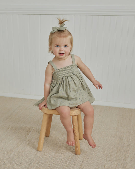 Quincy Mae - Mae Smocked Top + Bloomer Set - Dotty