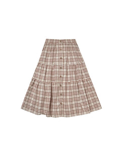 Rylee + Cru - Joelle Skirt - Mocha Plaid