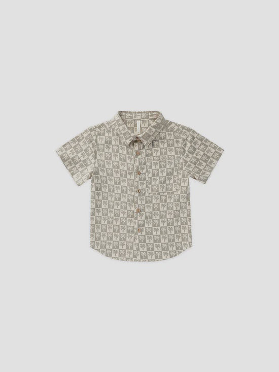 Rylee + Cru - Collared Short Sleeve Shirt - Palm Check