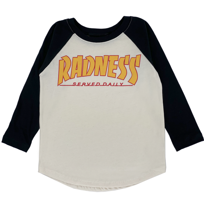 Tiny Whales - Radness Long Sleeve Raglan - Natural/Tri
