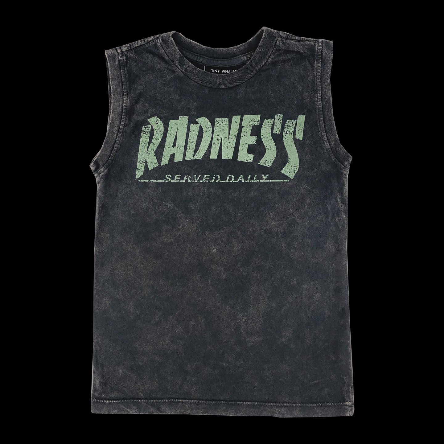 Tiny Whales - Radness Served Daily Muscle Tee - Mineral Black