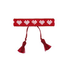 Load image into Gallery viewer, Hart - Red And White HEARTS Kids Beaded Bracelet