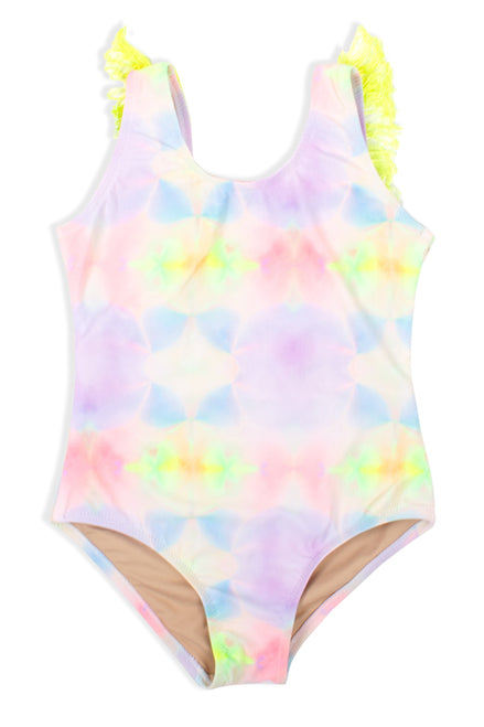 Shade Critters - One Piece Fringe Back-Multi Tie Dye Swimsuit