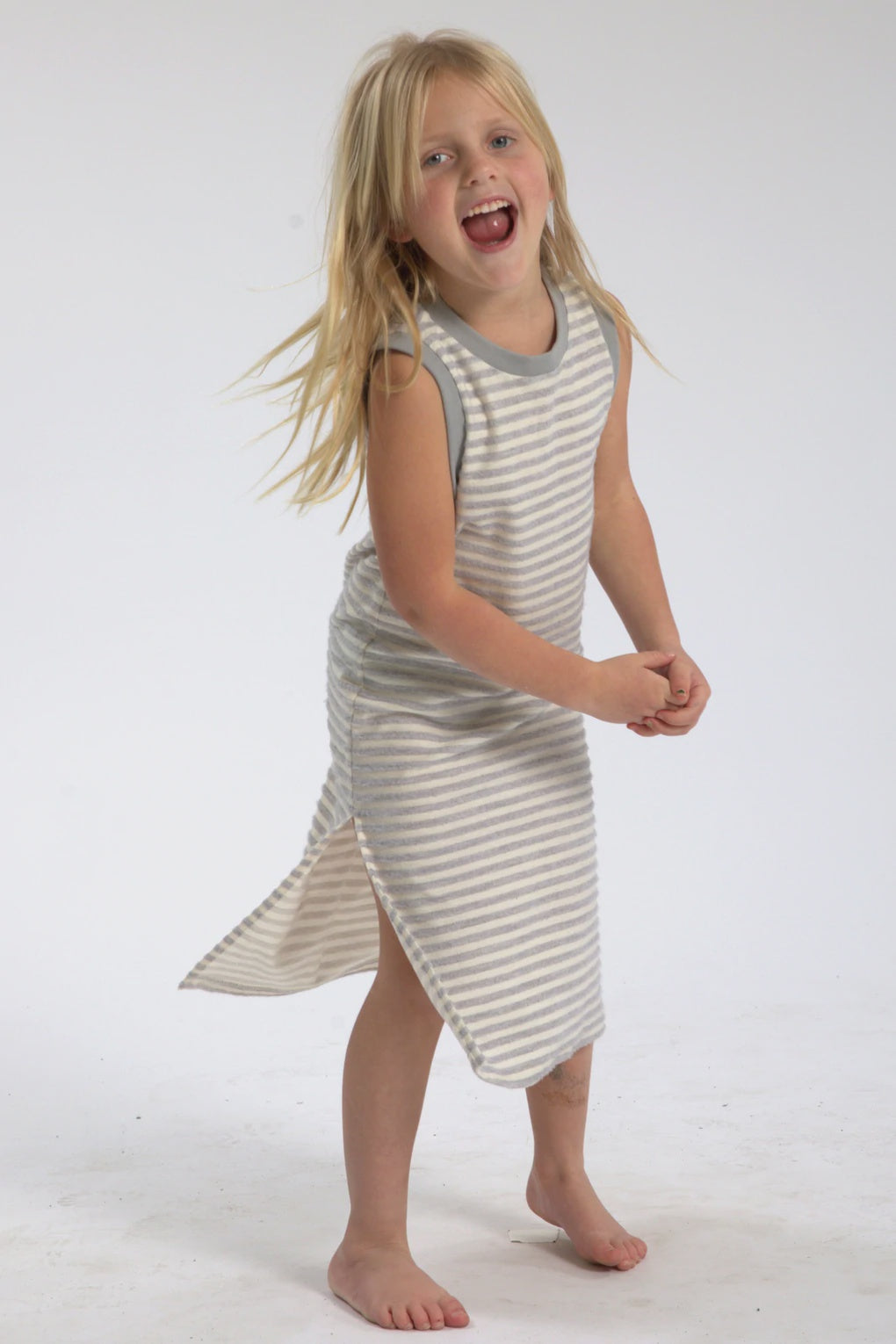 fleece midi dress Sol Angeles - Stripe Fleece Midi Dress
