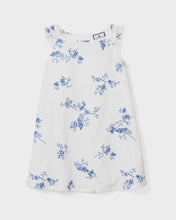 Load image into Gallery viewer, Petite Plume - Indigo Floral Amelie Nightgown - White/Blue