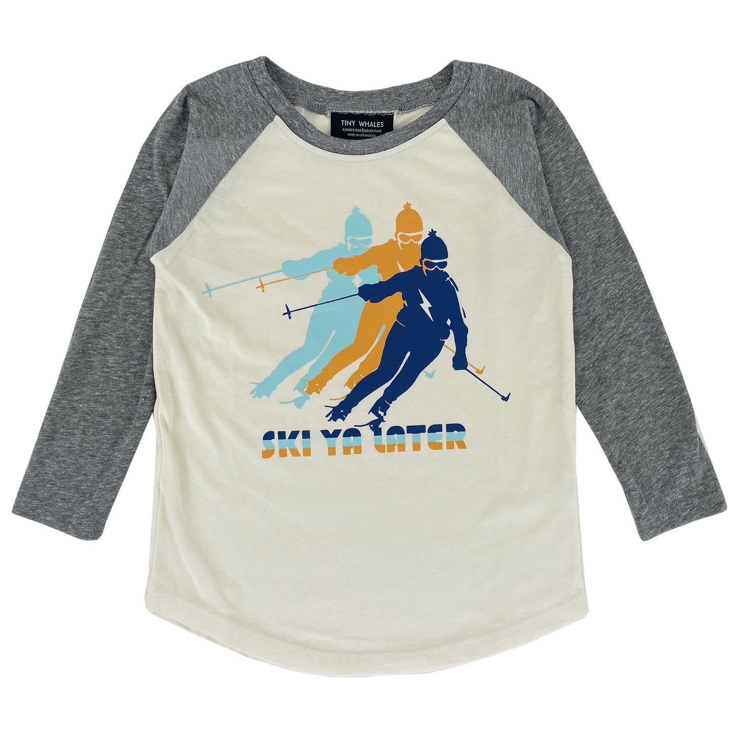 Tiny Whales - Ski Ya Later L/S Reglan - Natural-Tri Gray