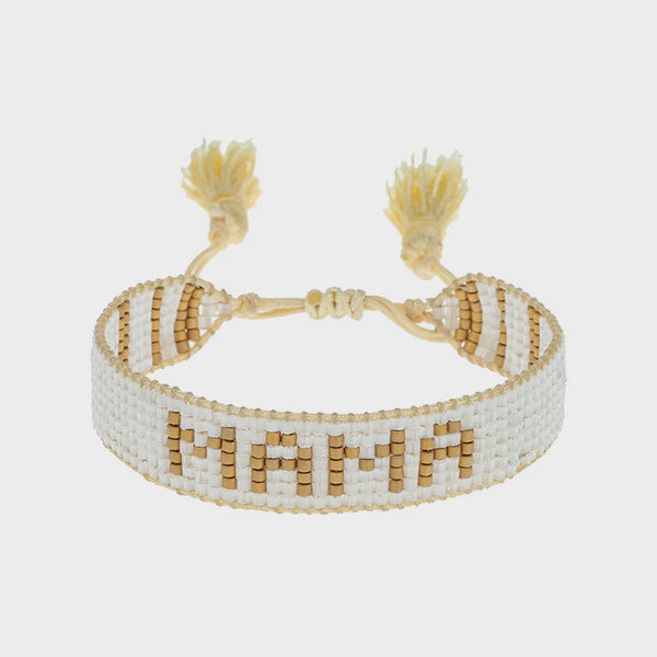 Hart - Small White & Gold MAMA Bracelet