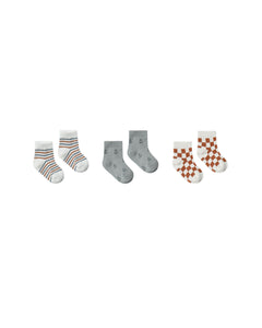 Rylee + Cru - Printed Socks - Check, Geo, Stripe