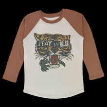 Load image into Gallery viewer, Tiny Whales - Stay Wild - Long Sleeve Raglan - Natural/ Brick
