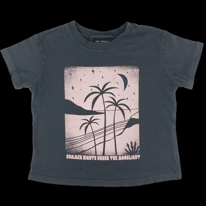 Tiny Whales - Summer Nights Boxy Tee - Faded Black