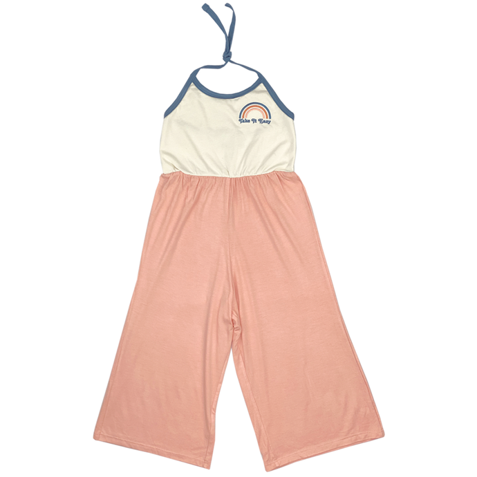 Tiny Whales - Take It Easy Jumpsuit - Coral/Natural