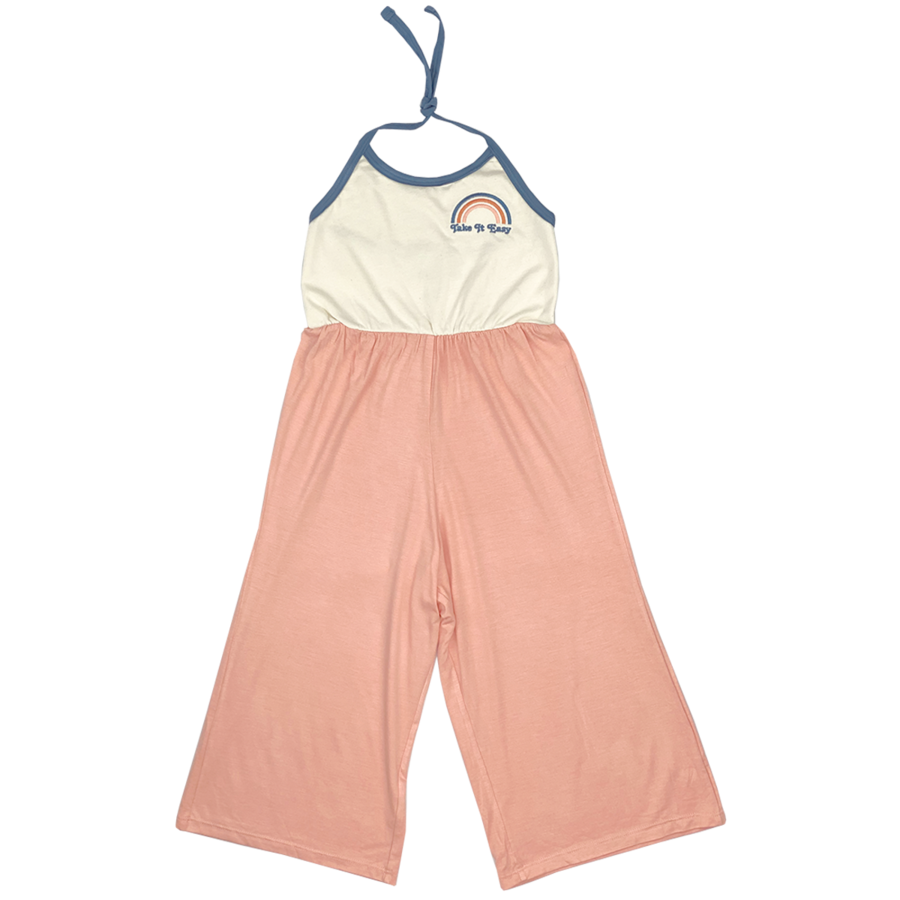 Tiny Whales - Take It Easy Jumpsuit - Coral/Natural