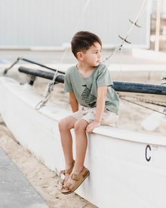 Rylee + Cru - Basic Tee - Sailboat - Aqua