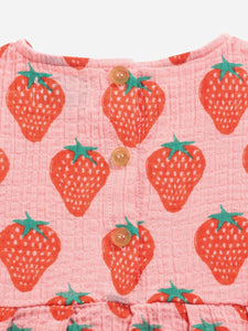 BOBO CHOSES - Strawberry All Over Woven Dress - Pink