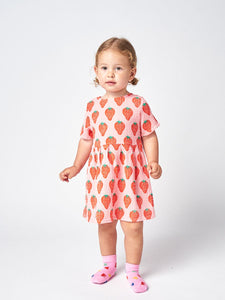 BOBO CHOSES - Strawberry All Over Woven Dress - Pink