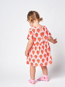 BOBO CHOSES - Strawberry All Over Woven Dress - Pink