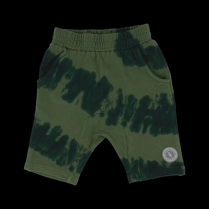 Tiny Whales - Welcome to the Jungle Cozy Time Shorts - Green Tie Dyed