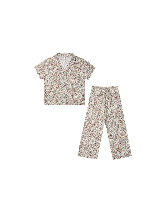 Rylee + Cru - Organic Holly Vines Girls Bedtime Set - Ivory