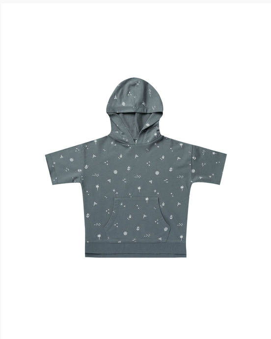 Rylee + Cru - Short Sleeve Hoodie - Nautical - Sea