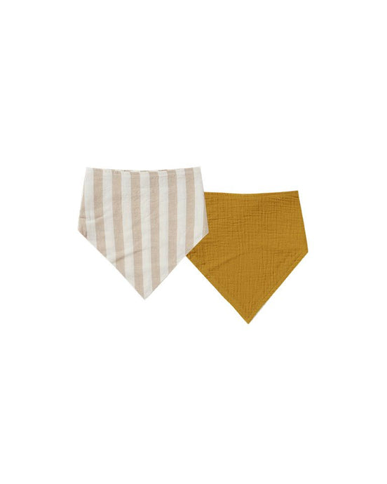 Rylee + Cru - Scarf Bib Set - Stripe-Gold-Warm Grey