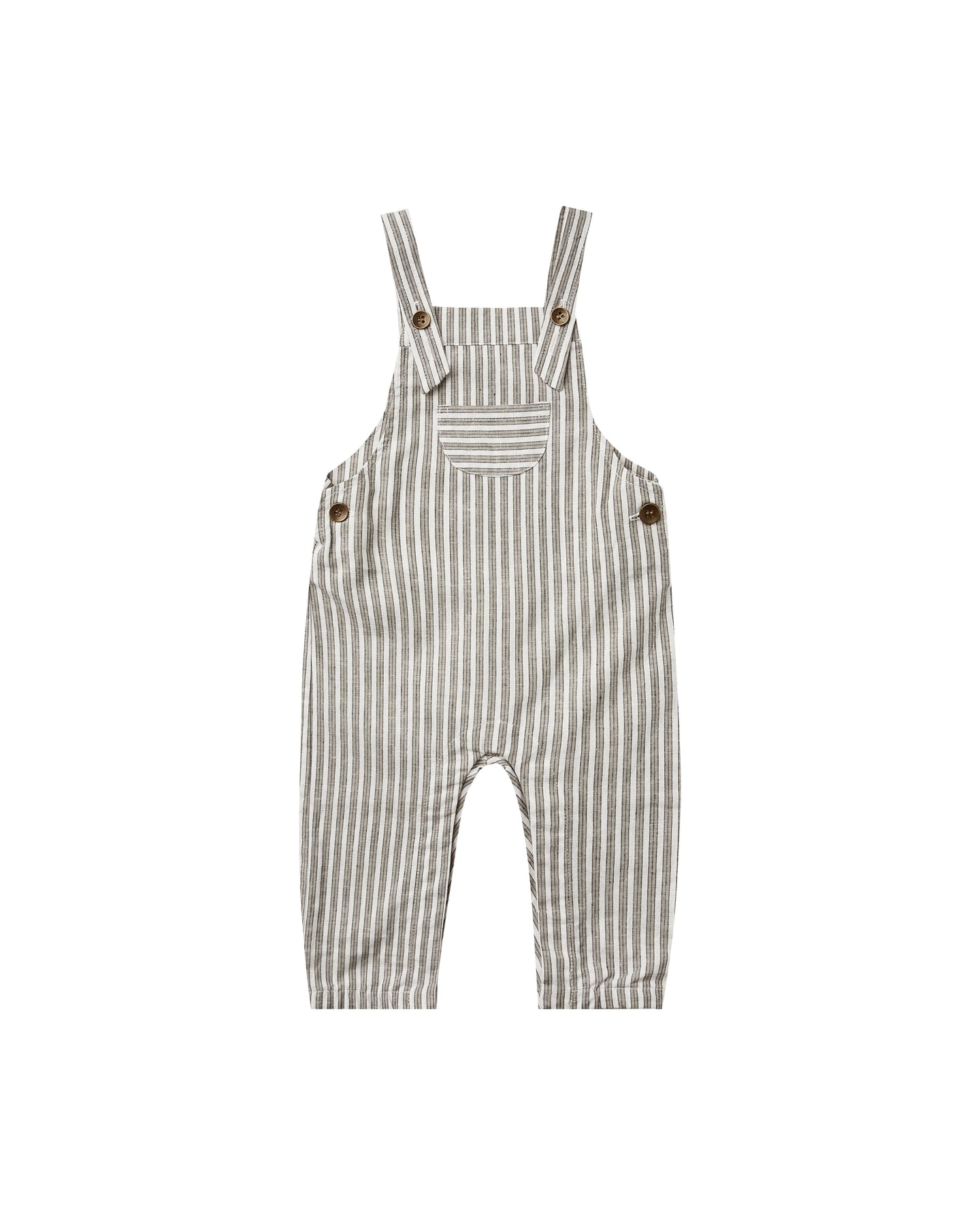 Rylee + Cru - Railroad Stripe Baby Overalls - Vintage Black