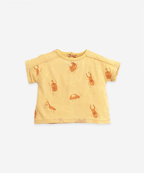 Play Up - Organic Cotton Bug Print Tee - Straw