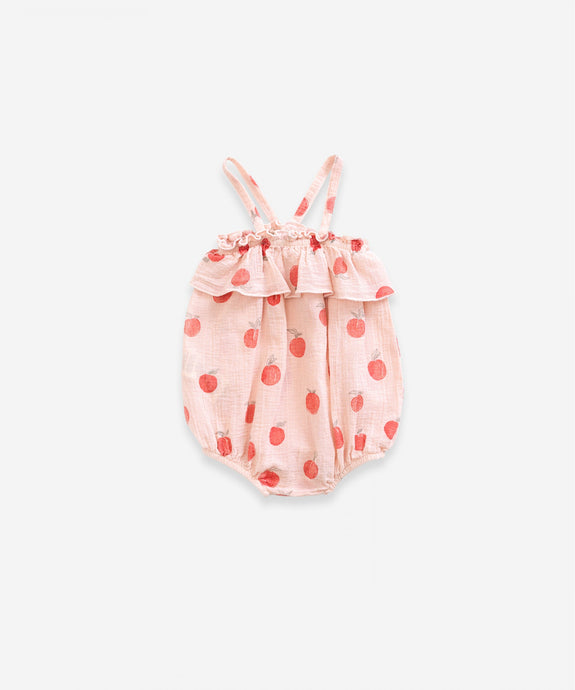 Play Up - Bubble Jumsuit with Frill - Pink Peach