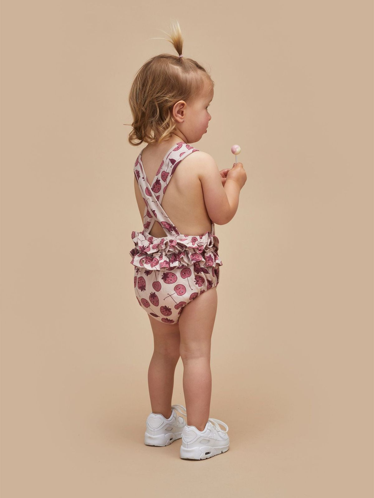 Huxbaby - Organic Berry Frill Playsuit - Rose