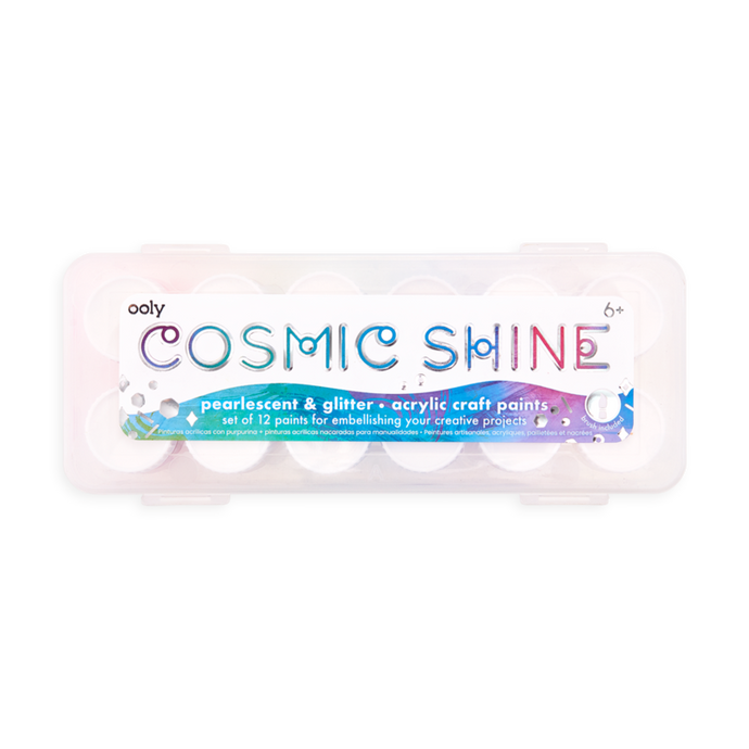 Ooly - Cosmic Shine Glitter & Pearlescent Acrylic Craft Paints - 13 Piece Set