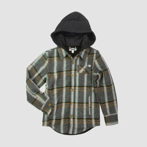 Appaman - Glen Hooded Shirt - Woodland Herringbone