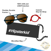 Load image into Gallery viewer, Hipsterkid Aviators Sunglasses - Denim, Polarized Coffee