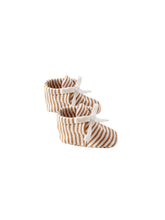 Load image into Gallery viewer, Quioncy Mae - Organic Ribbed Baby Booties - Walnut Stripe