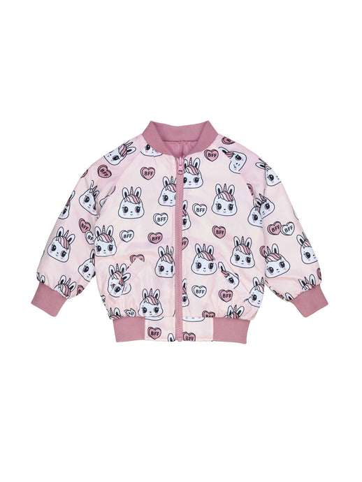 Huxbaby - Bunny Love Reversible Bomber - Rose/Bubblegum