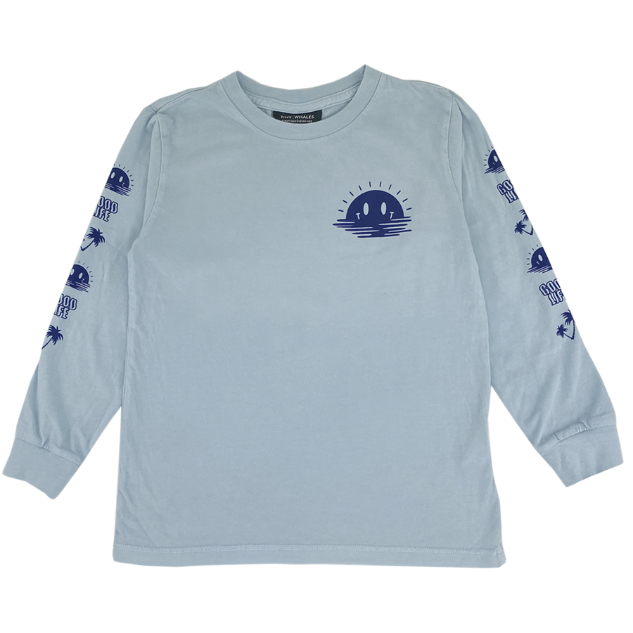 Tiny Whales - Good Life Long Sleeve Tee - Stone Blue