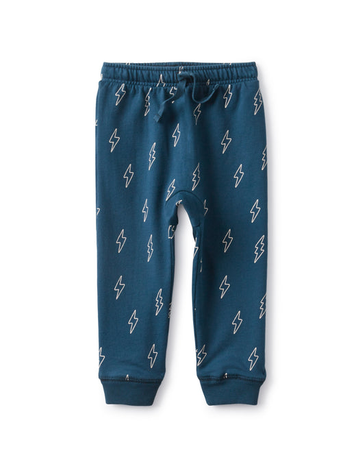 Tea Collection - Printed Baby Joggers - Lighting Bolts in Blue