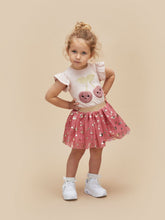 Load image into Gallery viewer, Huxbaby - Gold Cherry Tulle Skirt - Berry