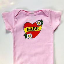 Load image into Gallery viewer, Savage Seeds - BABE HEART  - Pink Organic One-piece SS Bodysuit
