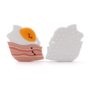 Loulou LOLLIPOP - Silicone Teether Set - Bacon and Egg